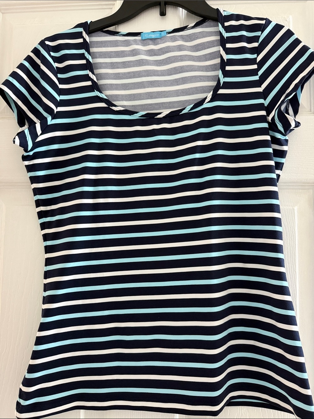 McLaughlin Striped Short Sleeve Scoop Neck Tee
Size : S